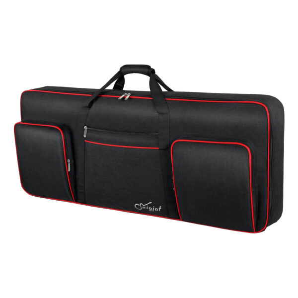61 Key Keyboard Case Soft, Full Padded Piano Case with Handles and Adjustable Shoulder Straps, Waterproof Piano Keyboard Case with 3 Pockets for Accessories (Size: 39.5"x15.8"x4.8")