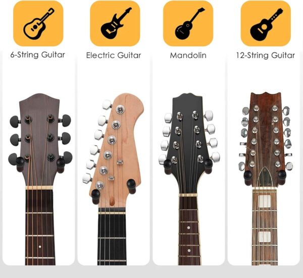 Guitar Wall Mount, 2 Pack Guitar Wall Hanger, Guitar Hanger Wall Hook Holder Stand with Screws, Hardwood Guitar Wall Mount Hanger for Acoustic Guitar, Electric Guitar, Banjo, Bass, Mandolin - Image 6