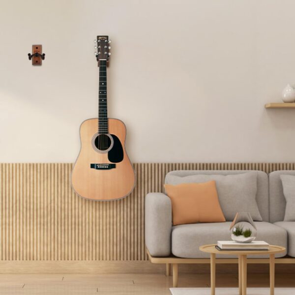 Guitar Wall Mount, 2 Pack Guitar Wall Hanger, Guitar Hanger Wall Hook Holder Stand with Screws, Hardwood Guitar Wall Mount Hanger for Acoustic Guitar, Electric Guitar, Banjo, Bass, Mandolin - Image 3