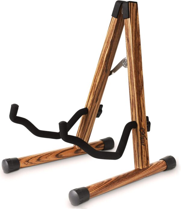 Wood Guitar Stand, Acoustic Guitar Stand with Padded Foam, Classical Electric Guitar Stand, A-Frame Folding Bass Guitar Display Stand Compatible with Cello, Mandolin, Bass, Banjo, Ukulele